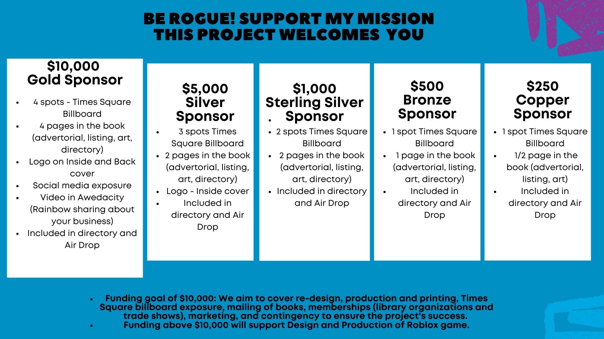 Major Supporter Opportunities!